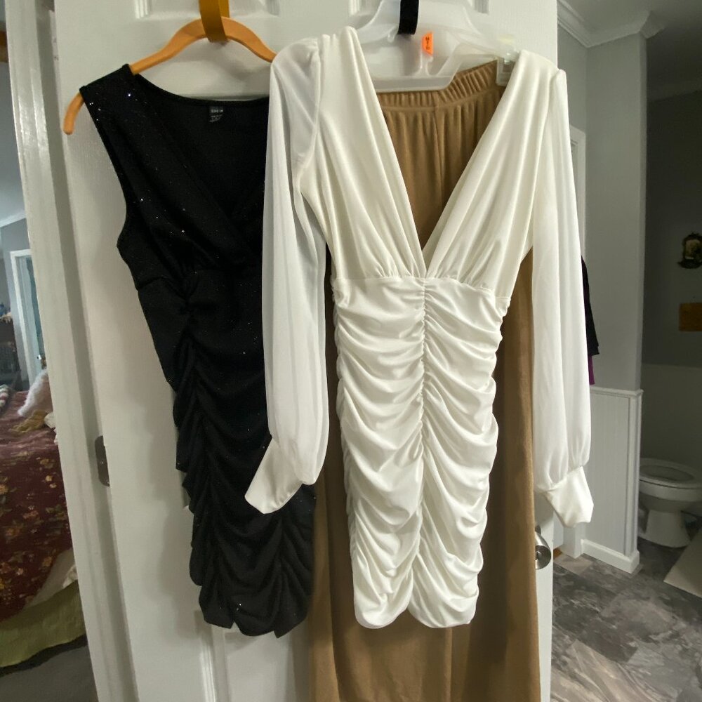 Lk New ~2 Bodycon Mini Dresses~Sm-1Blk~1Wht